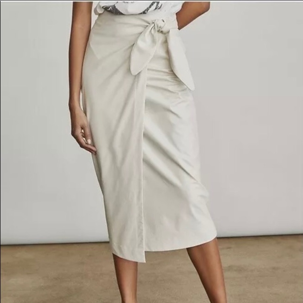 Elizabeth and James Knotted  Faux Leather Skirt